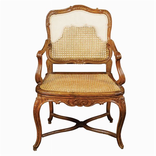 A walnut armchair