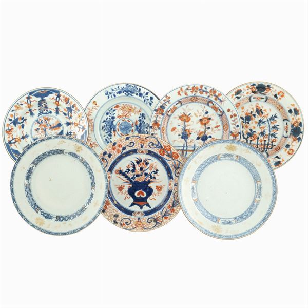 A porcelain plate set (7)  (Cina, 18th century)  - Auction Fine Art from Villa Astor and other private collections - Colasanti Casa d'Aste