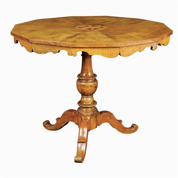 A centerpiece walnut table