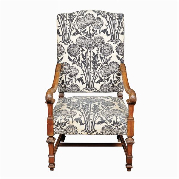 A walnut armchair