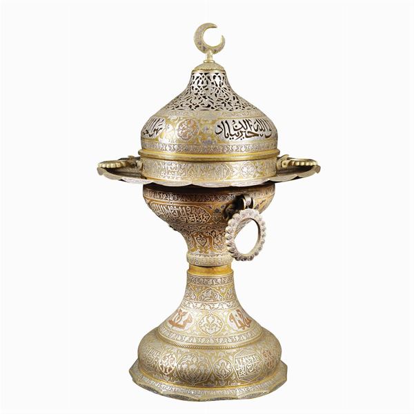 A silvered metal brazier  (Turkey, old manifacture)  - Auction Fine Art from Villa Astor and other private collections - Colasanti Casa d'Aste