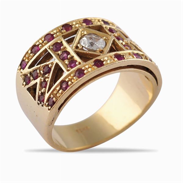 Anello a fascia in oro giallo 12kt