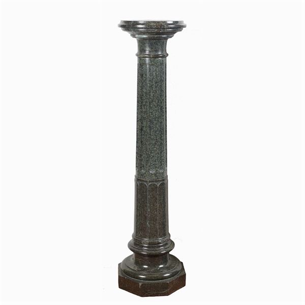 Green marble column  (Italy, early 20th century)  - Auction Fine Art from Villa Astor and other private collections - Colasanti Casa d'Aste