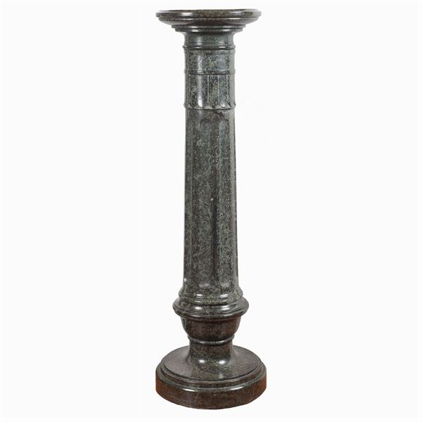 Green marble column  (Italy, early 20th century)  - Auction Fine Art from Villa Astor and other private collections - Colasanti Casa d'Aste