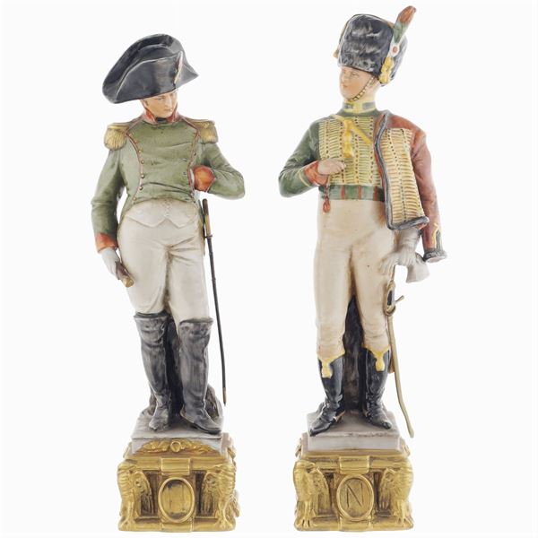 A pair of Capodimonte porcelain figures