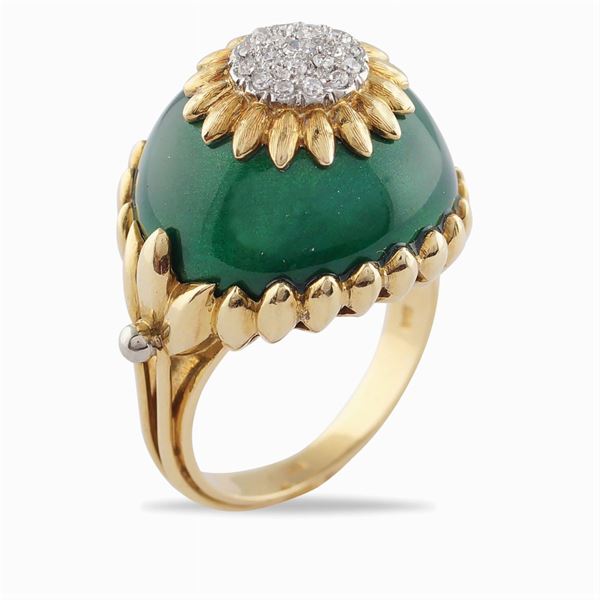 18kt yellow and white gold ring