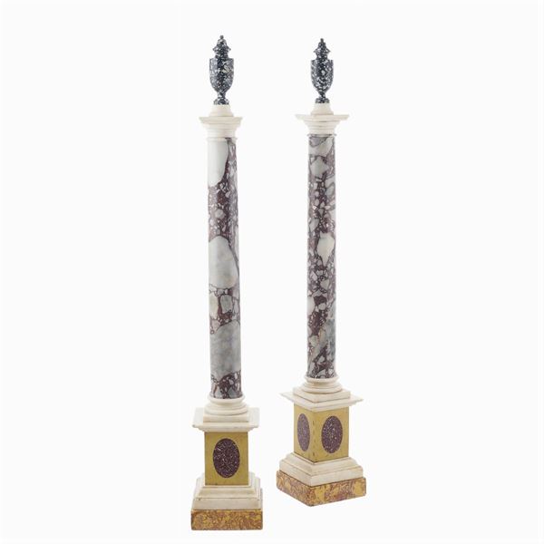 A pair of ornamental small columns  (Rome, old manifacture)  - Auction Fine Art from Villa Astor and other private collections - Colasanti Casa d'Aste