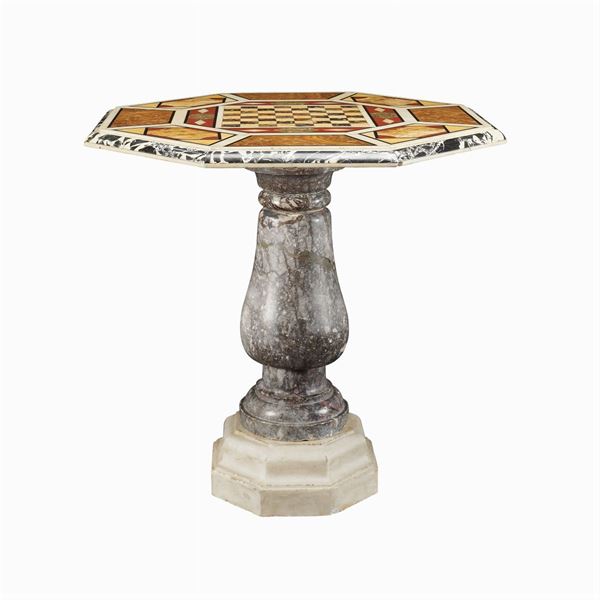 A centerpiece octagonal table