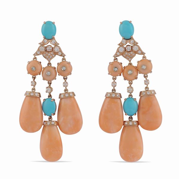 Orecchini pendenti in oro rosa 18kt