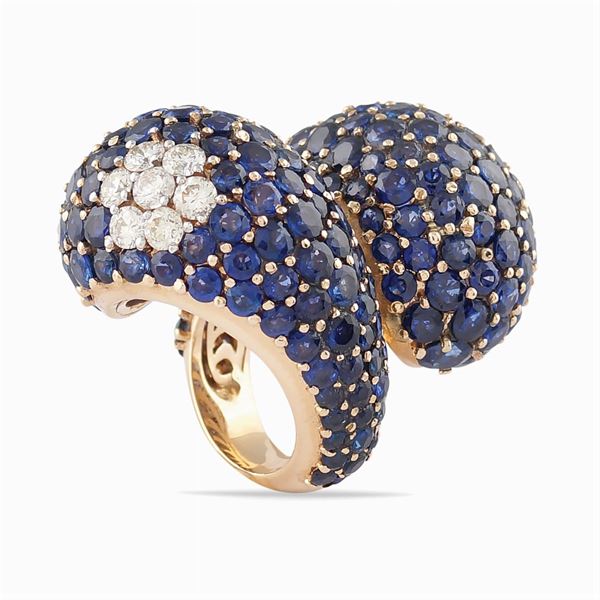 Anello cocktail in oro rosa 14kt