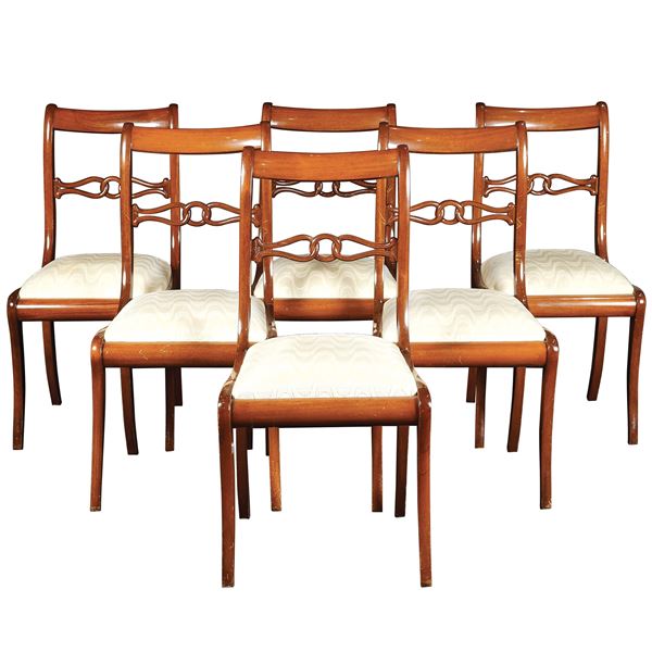 Six mahogany chairs