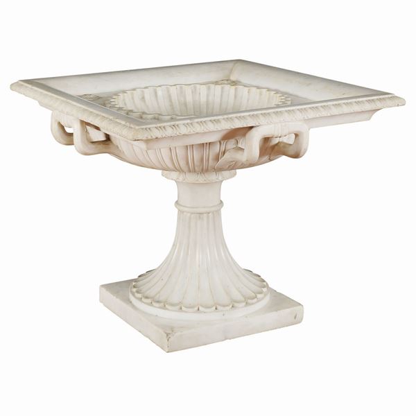A white marble Tazza Grand Tour