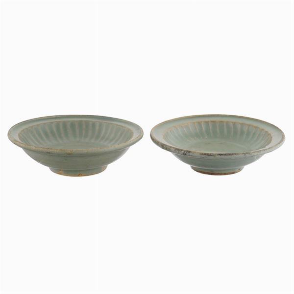A pair of Celadon ceramic bowls
