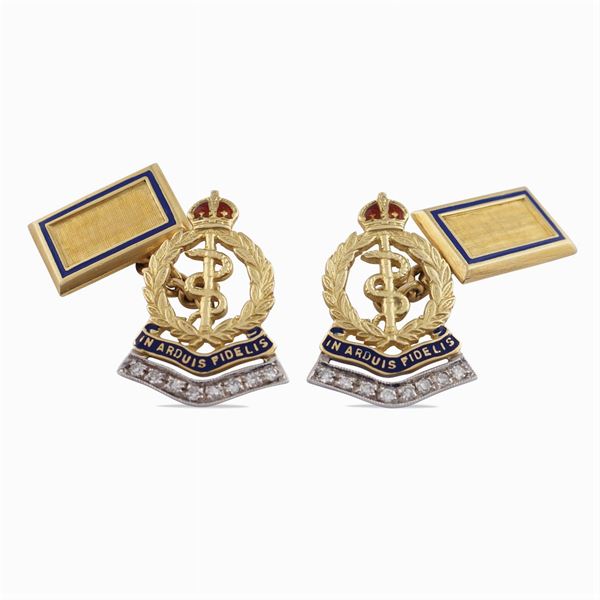"Caduceo Medico" cufflinks  - Auction Fine jewels and watches, silver and coptic textile fragments - Colasanti Casa d'Aste