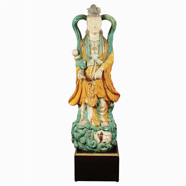 A large sculpture in sancai terracotta invetriata