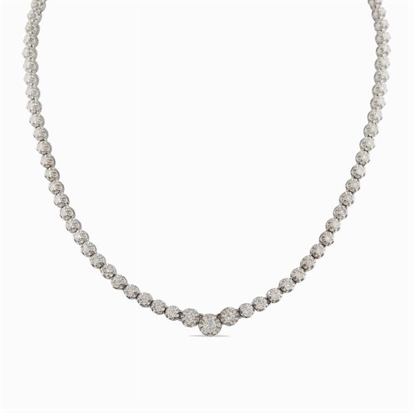 A platinum and diamond riviere collier