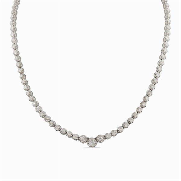Collier riviere in platino e diamanti