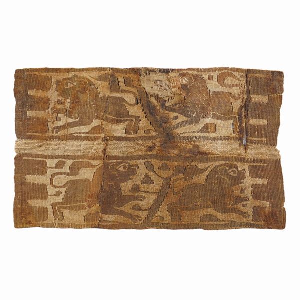 Coptic textile fragment  (Egypt, Byzantine period 4th -early 7th century)  - Auction Fine jewels and watches, silver and coptic textile fragments - Colasanti Casa d'Aste