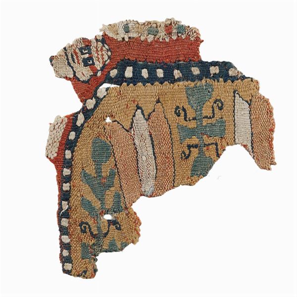 Frammento di tessuto Copto  (Egitto, prima epoca islamica 641 d.C. al IX Sec.)  - Asta GIOIELLI |OROLOGI ARGENTI - Colasanti Casa d'Aste