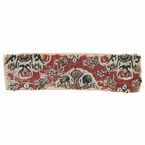 Coptic textile fragment  (Egypt, early Islamic period 641 A.D - 9th century)  - Auction Fine jewels and watches, silver and coptic textile fragments - Colasanti Casa d'Aste