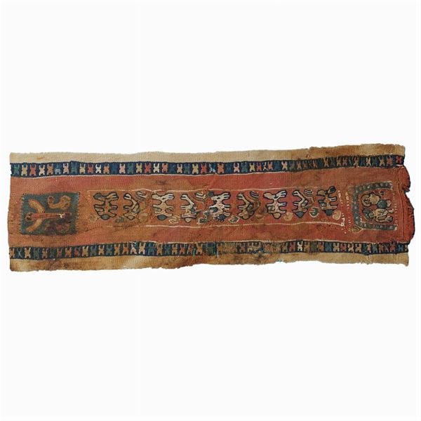 Coptic textile fragment  (Egypt, Islamic period 10th - 12th century)  - Auction Fine jewels and watches, silver and coptic textile fragments - Colasanti Casa d'Aste