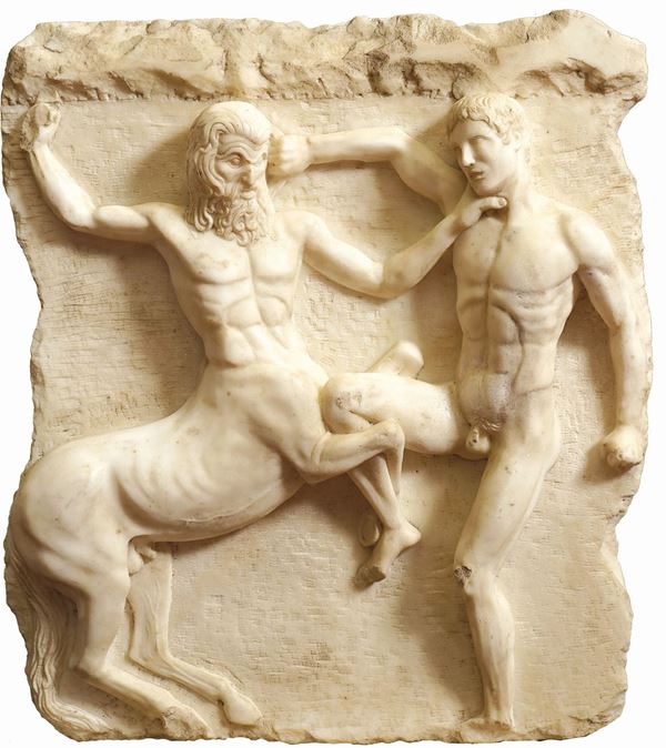 A white marble high-relief