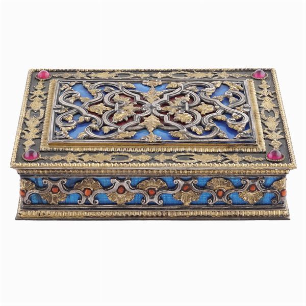 A silver and vermeil silver box