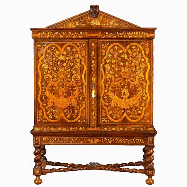 A walnut cabinet