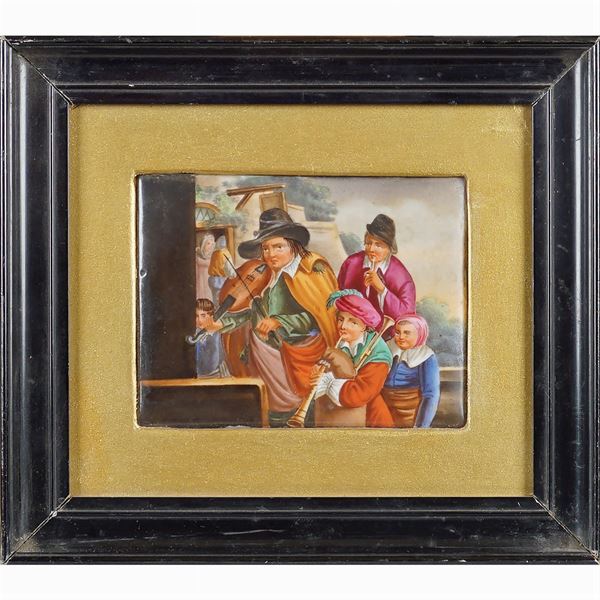 A small painted porcelain plaque