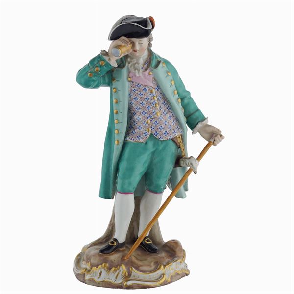 Meissen, a figure in polychrome porcelain