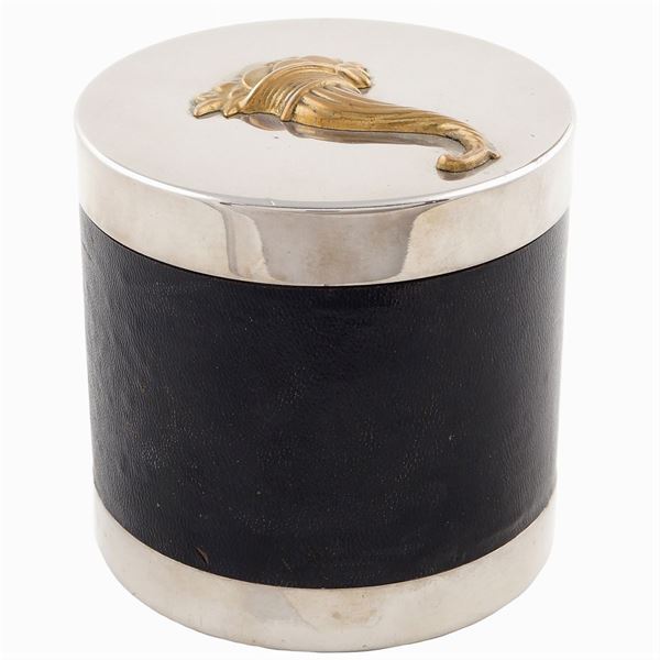 Hermes, metal and leather box