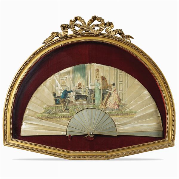 Ventaglio in seta dipinta  (Francia, XIX Sec.)  - Asta FINE ART DA UNA DIMORA TOSCANA  - Colasanti Casa d'Aste