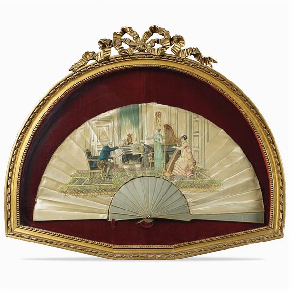 Painted silk fan