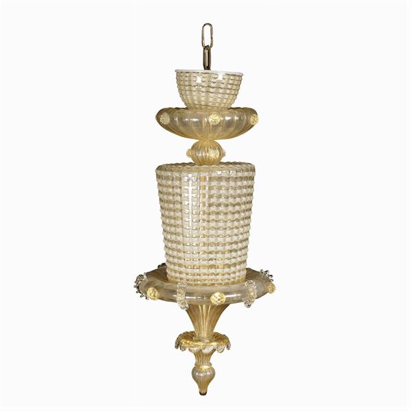 Blown glass chandelier  (Murano, 20th century)  - Auction Design - modern and contemporary art - Colasanti Casa d'Aste