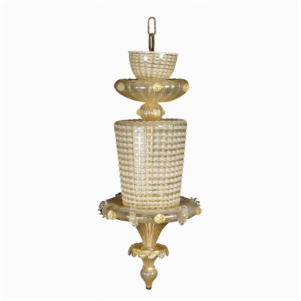 Blown glass chandelier