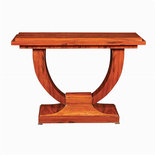 A walnut Decò style console