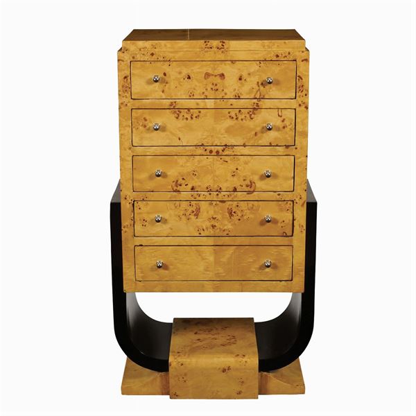 Decò style briar root chest of drawers