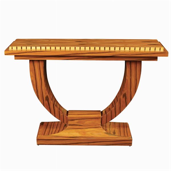 A Decò style console in esotic wood