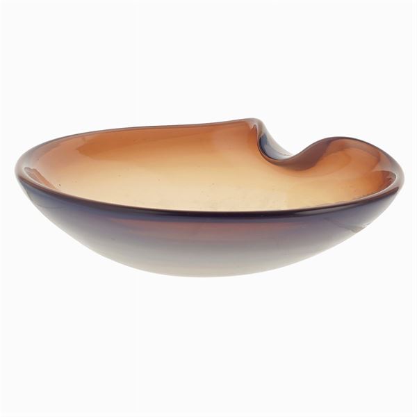 Opalescent glass ashtray in lilac shades