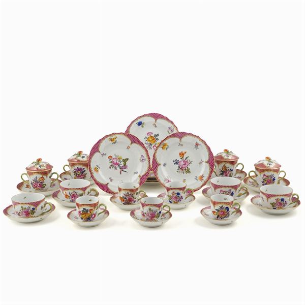 Herend, polychrome porcelain table service