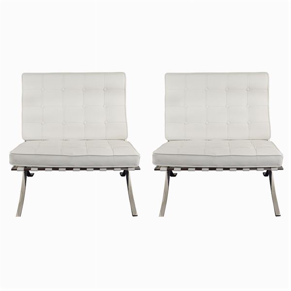A pair of Mies van der Rohe armchairs