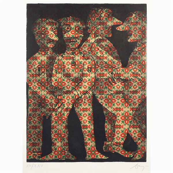 Enrico Baj : Enrico Baj  (Milano 1924 - Vergiate 2003)  - Auction Online auction with selected works of art from Unicef donations (lots 1 -193) - Colasanti Casa d'Aste