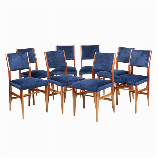 Gio Ponti for Cassina, set of eight chairs mod.602