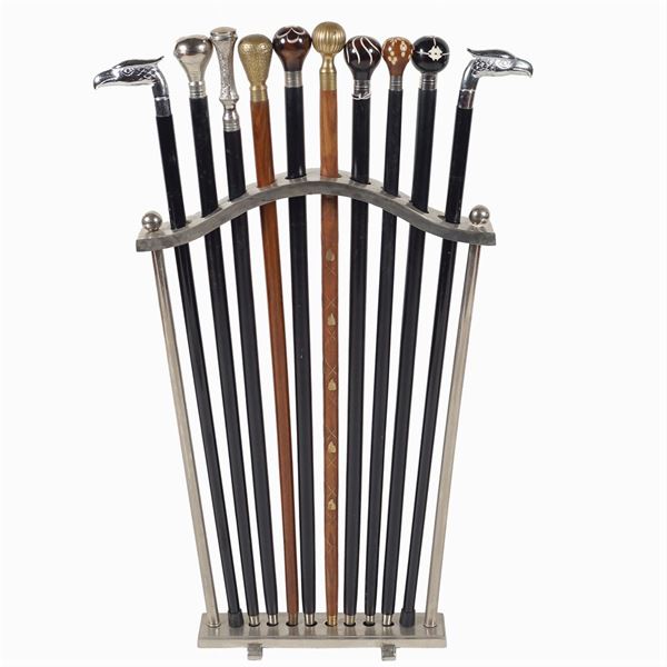 Set of 10 walking sticks  (20th century)  - Auction Design - modern and contemporary art - Colasanti Casa d'Aste