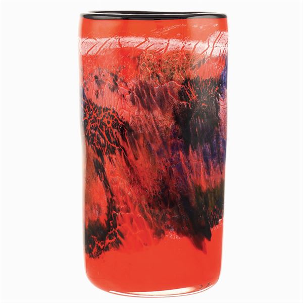 Vaso ovale in vetro Murano