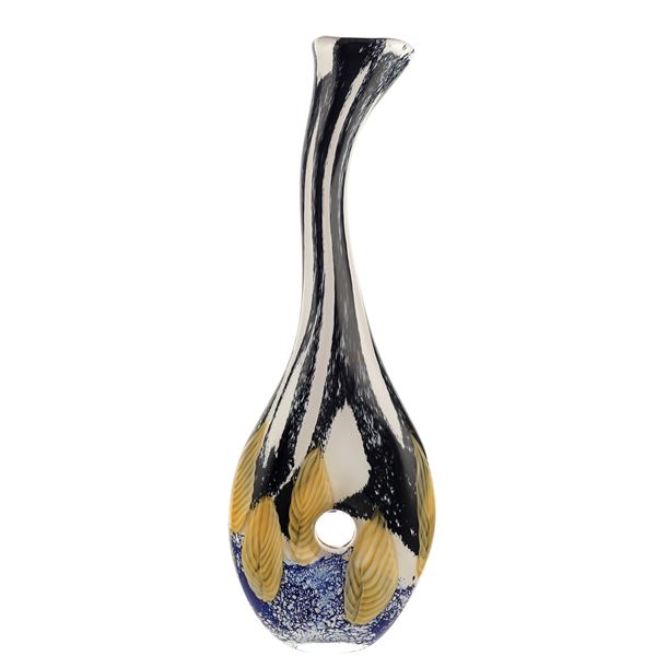 Vaso in vetro Murano a collo lungo  (XX Sec.)  - Asta DESIGN | ARTI DECORATIVE DEL 900 - Colasanti Casa d'Aste
