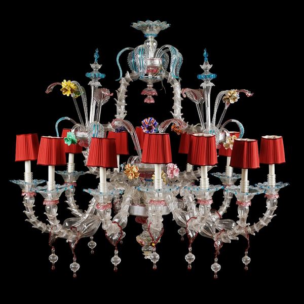 A 12 lights Rezzonico chandelier  (Murano, old manifacture)  - Auction Design - modern and contemporary art - Colasanti Casa d'Aste