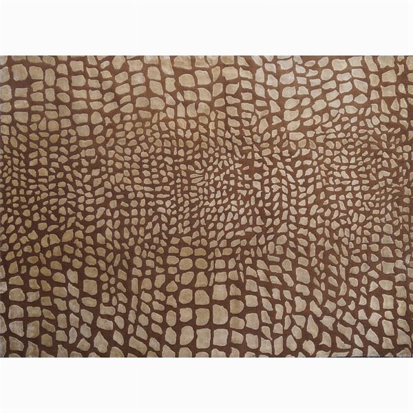 Tappeto decorativo annodato a mano in lana e viscosa  (Nepal, XX Sec.)  - Asta DESIGN | ARTI DECORATIVE DEL 900 - Colasanti Casa d'Aste
