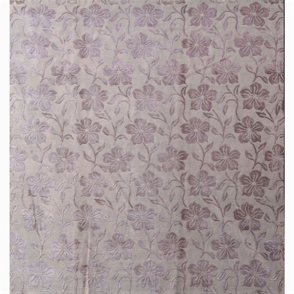 Tappeto decorativo annodato a mano in lana e seta