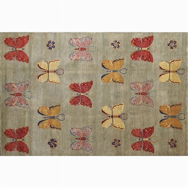Tappeto decorativo annodato a mano in lana  (Lory Baft, XX Sec.)  - Asta DESIGN | ARTI DECORATIVE DEL 900 - Colasanti Casa d'Aste